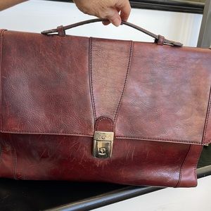 Bosca Italian genuine leather briefcase messenger laptop satchel bag unisex